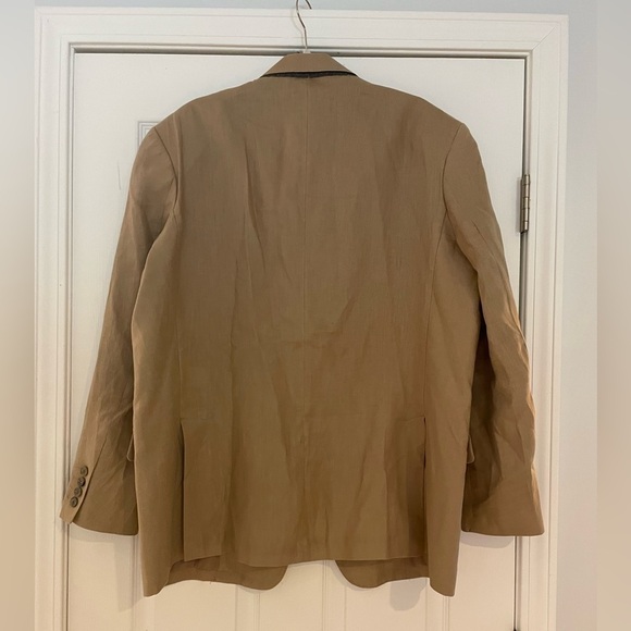 Tasso Elba Mens Tropical Weight LINEN Classic Fit Sportcoat Tan - Picture 4 of 6